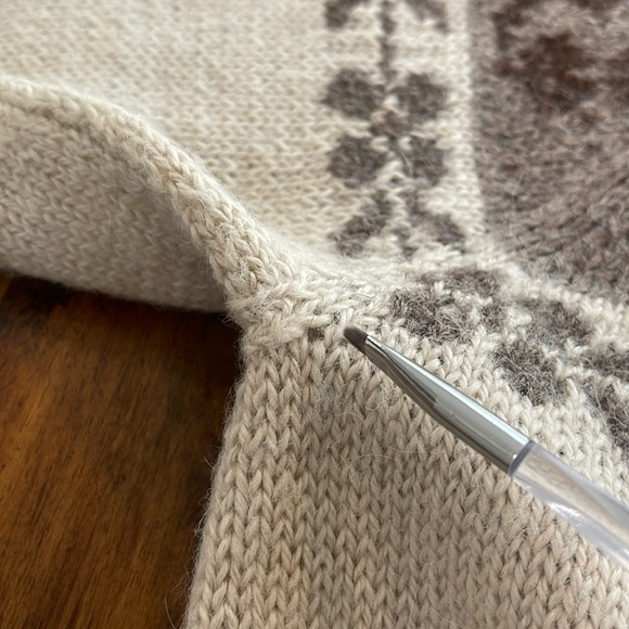 Fotrama 100% Alpaca Wool Bolivia button front knitted beige sweater cardigan M - Picture 16 of 16